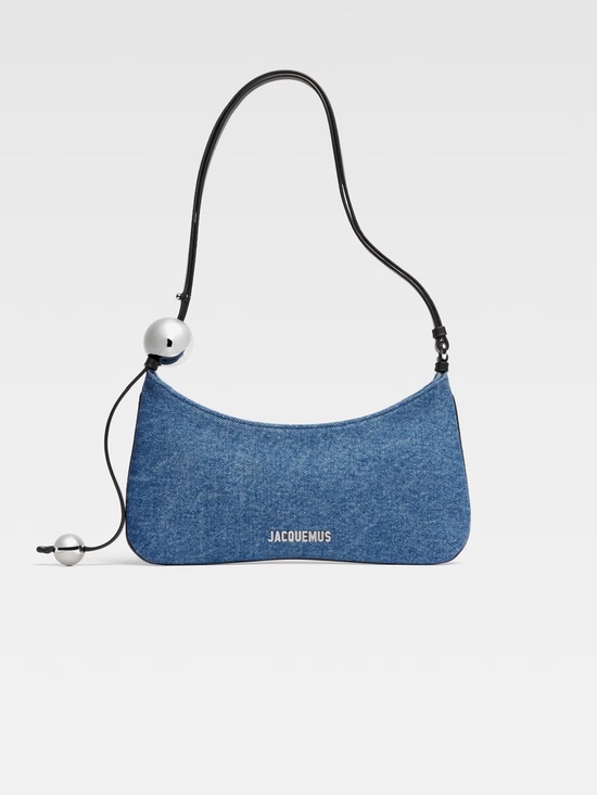 Jacquemus Handbags - Jacquemus Denim Blue Crescent Shoulder Bag